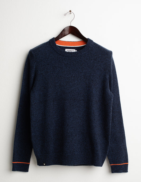 MAGLIA GIROCOLLO CON DETTAGLI A CONTRASTO uomo blue mouline' fm26w42mg cc-a0619