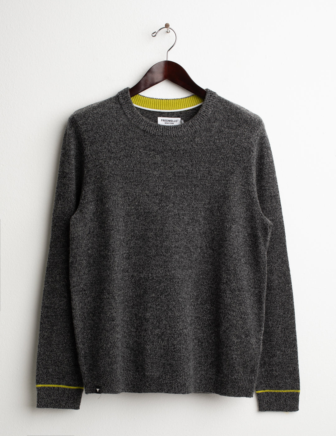 CREW-NECK SWEATER WITH CONTRAST DETAILS man antracite mouline' fm26w42mg cc-a0958 MAGLIA M/L G/C FANTASIA MAN