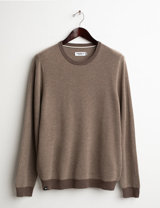 MAGLIA GIROCOLLO CON FANTASIA DI PUNTI A CONTRASTO uomo mud fm26w45mg cc-a0107