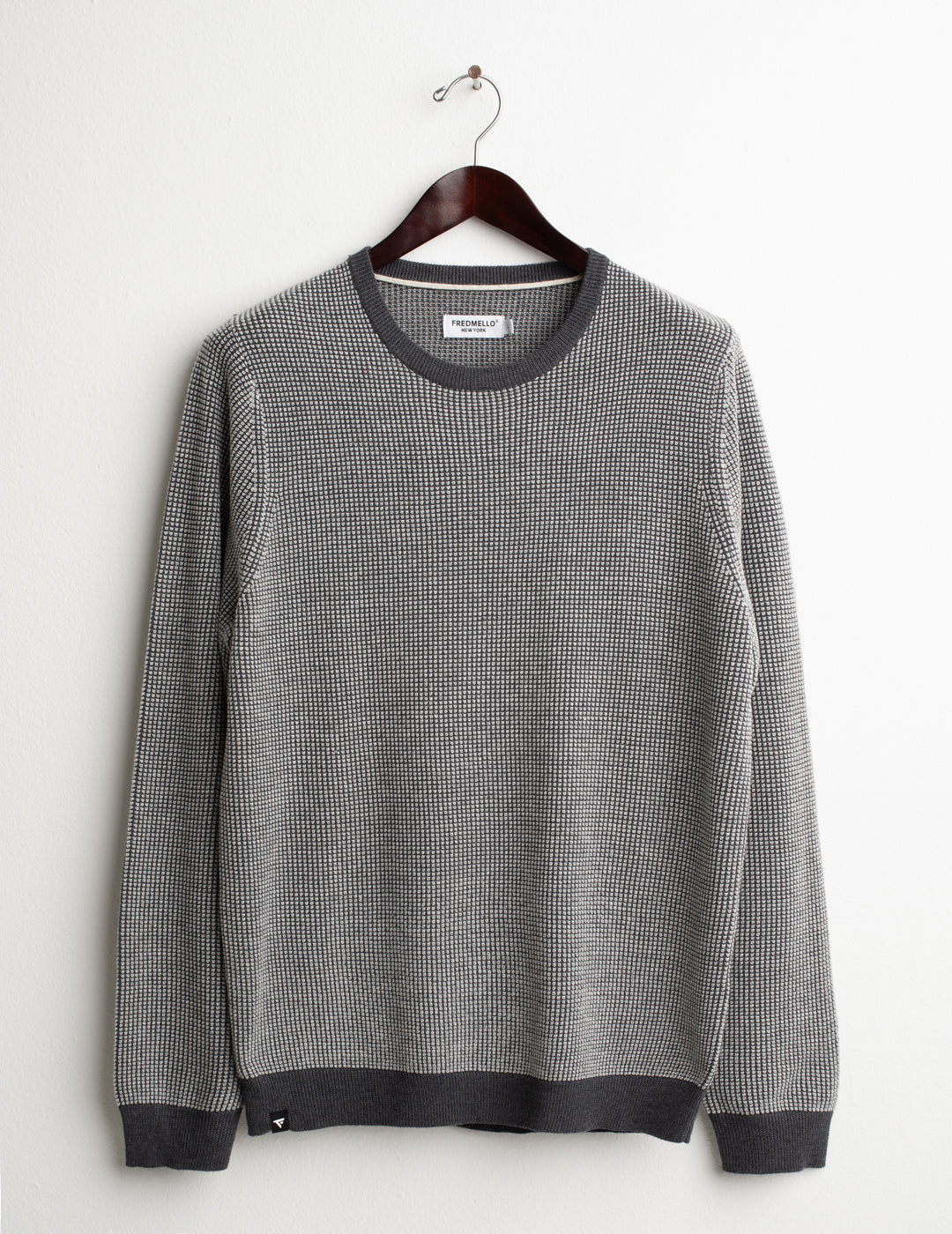 MAGLIA GIROCOLLO CON FANTASIA DI PUNTI A CONTRASTO uomo antracite melange fm26w45mg cc-a0953 MAGLIA M/L G/C FANTASIA MAN