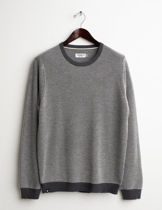 MAGLIA GIROCOLLO CON FANTASIA DI PUNTI A CONTRASTO uomo antracite melange fm26w45mg cc-a0953