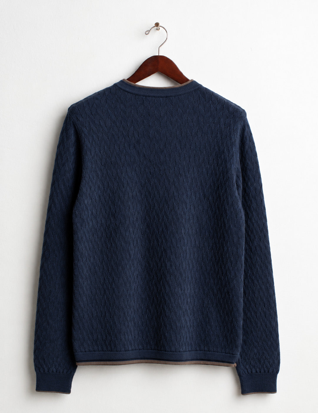 MAGLIA GIROCOLLO CON LAVORAZIONE GEOMETRICA uomo blue fm26w47mg cc-a0601 MAGLIA M/L G/C FANTASIA MAN