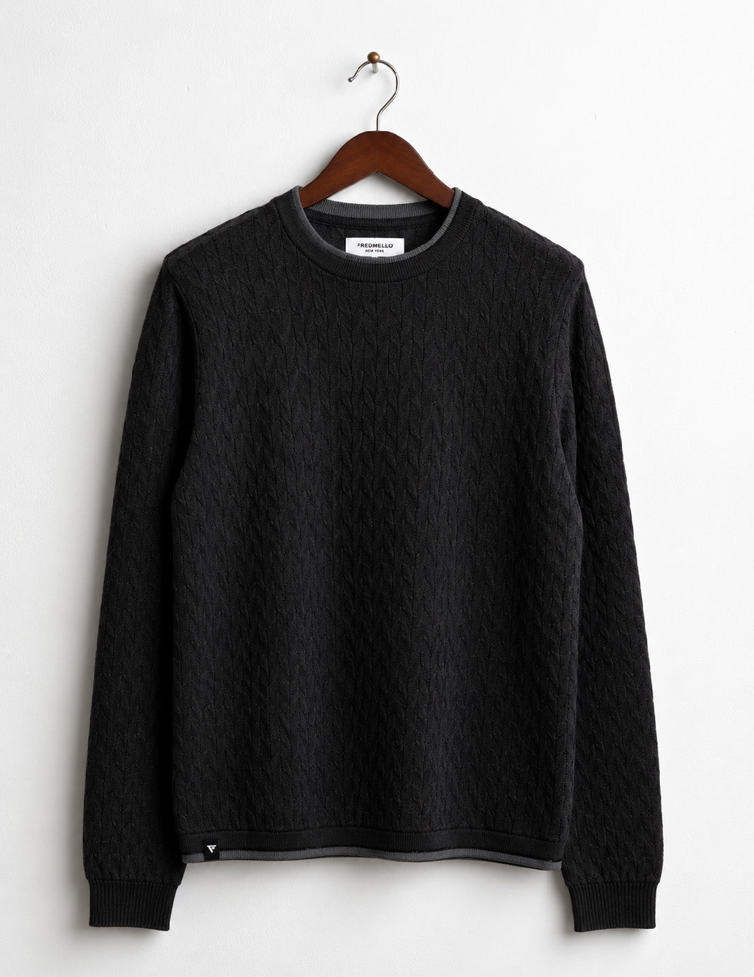 MAGLIA GIROCOLLO CON LAVORAZIONE GEOMETRICA uomo black fm26w47mg cc-a0951 MAGLIA M/L G/C FANTASIA MAN