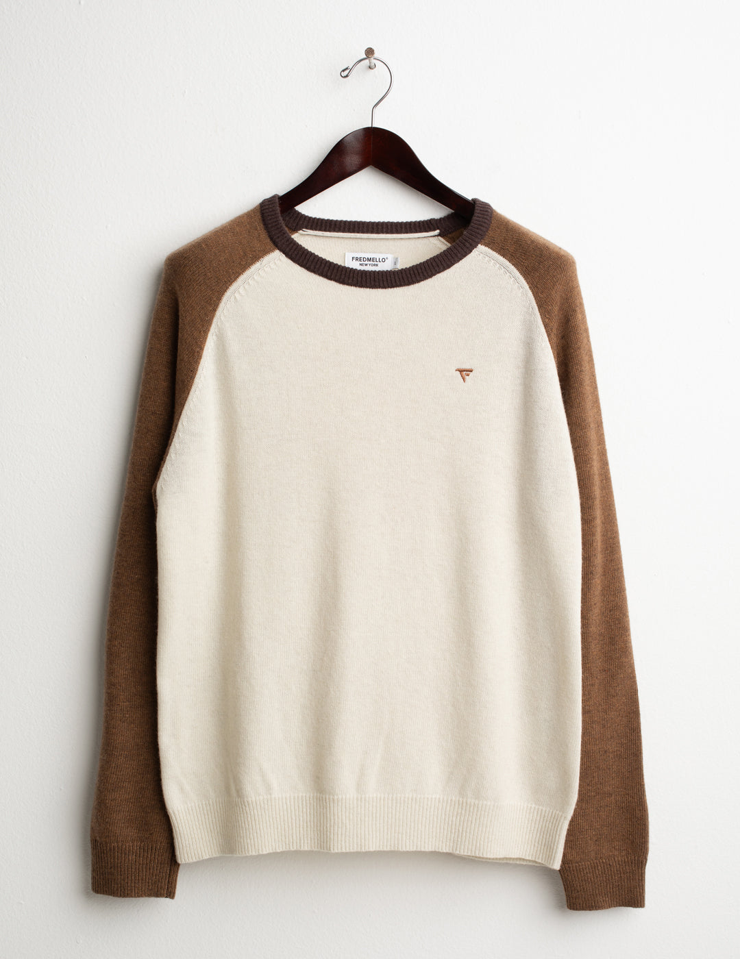 MAGLIA GIROCOLLO RAGLAN COLOR BLOCK uomo off white fm26w48mg cc-a0002 MAGLIA M/L G/C UNITO MAN