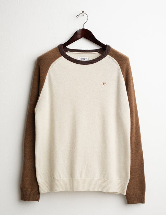 MAGLIA GIROCOLLO RAGLAN COLOR BLOCK uomo off white fm26w48mg cc-a0002
