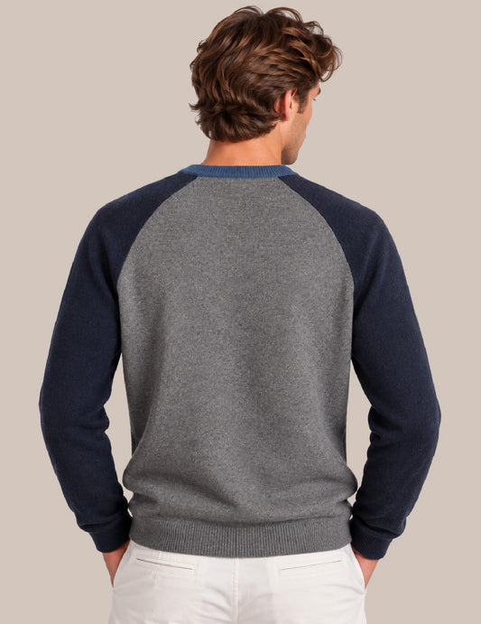 MAGLIA GIROCOLLO RAGLAN COLOR BLOCK - back - 002