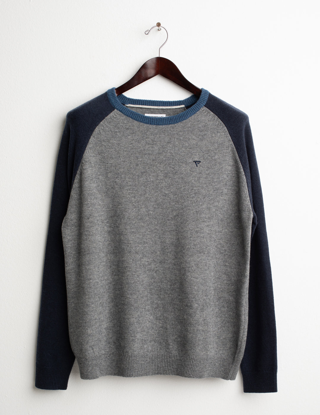 COLOR-BLOCK RAGLAN CREW-NECK SWEATER man gray melange fm26w48mg cc-a0901 MAGLIA M/L G/C UNITO MAN