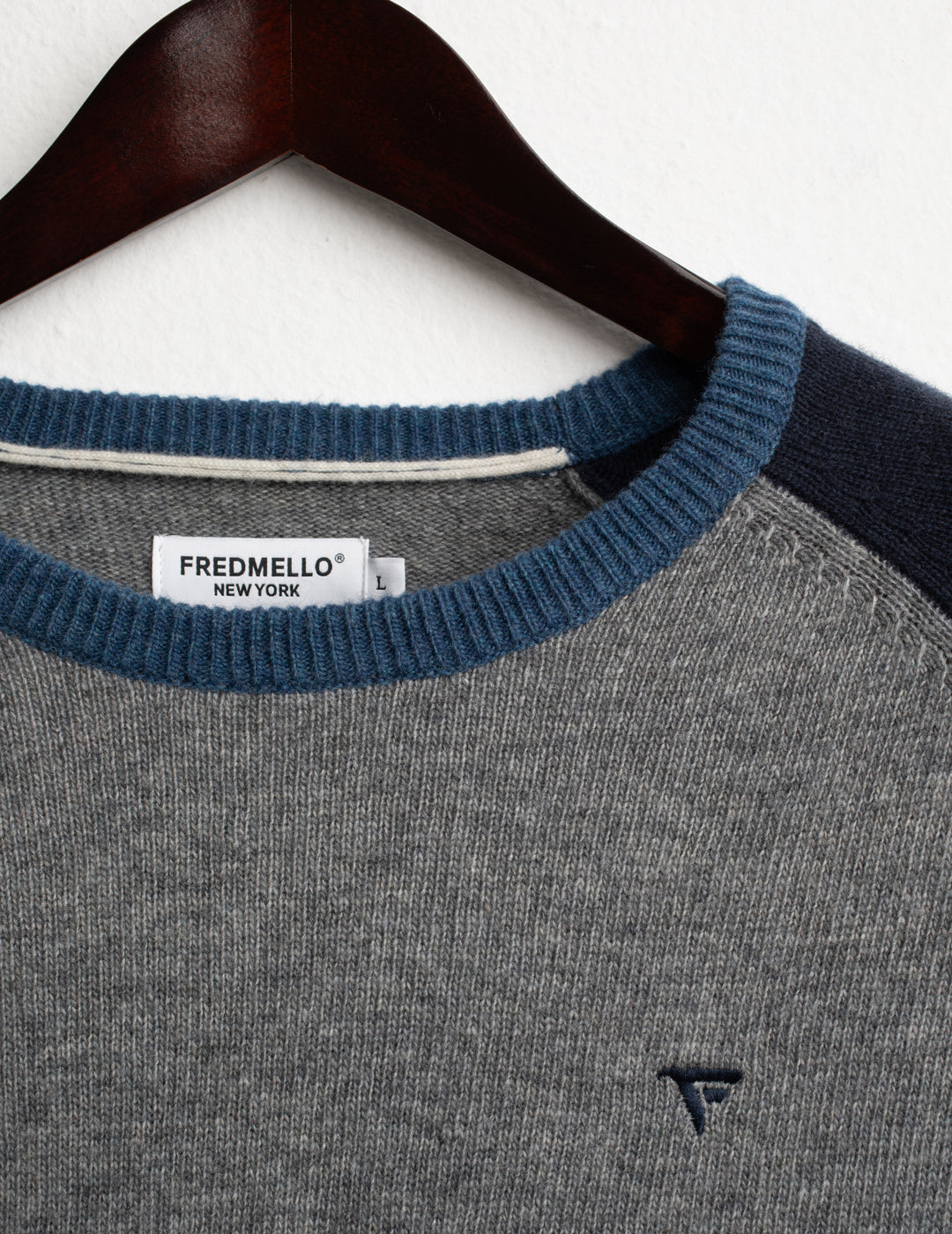 COLOR-BLOCK RAGLAN CREW-NECK SWEATER man gray melange fm26w48mg cc-a0901 MAGLIA M/L G/C UNITO MAN