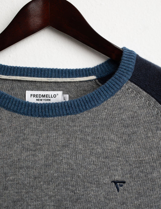 MAGLIA GIROCOLLO RAGLAN COLOR BLOCK - back - 002