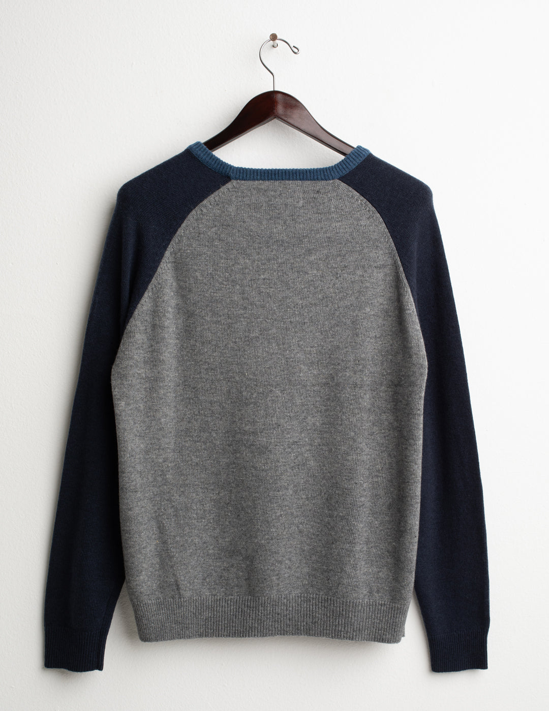 COLOR-BLOCK RAGLAN CREW-NECK SWEATER man gray melange fm26w48mg cc-a0901 MAGLIA M/L G/C UNITO MAN