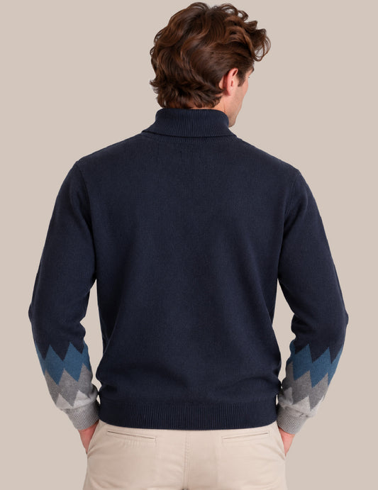 MAGLIA DOLCEVITA CON FANTASIA INTARSIATA - back - 002