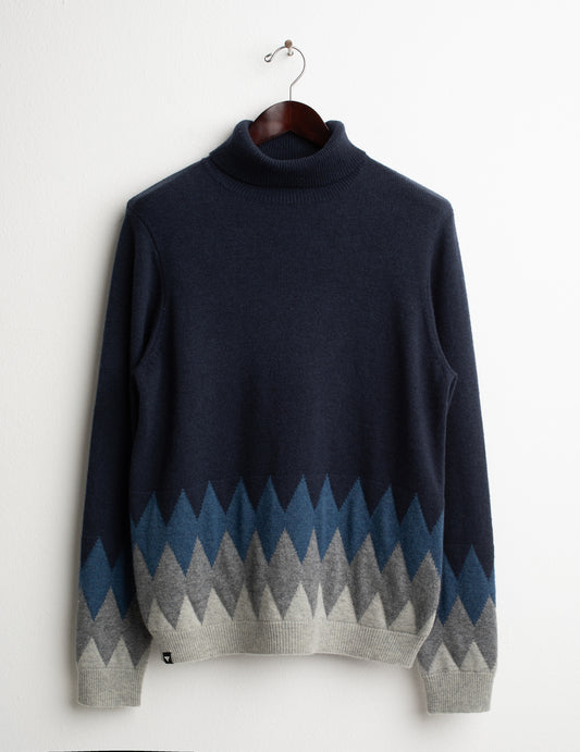 MAGLIA DOLCEVITA CON FANTASIA INTARSIATA uomo blue fm26w51md cc-a0601