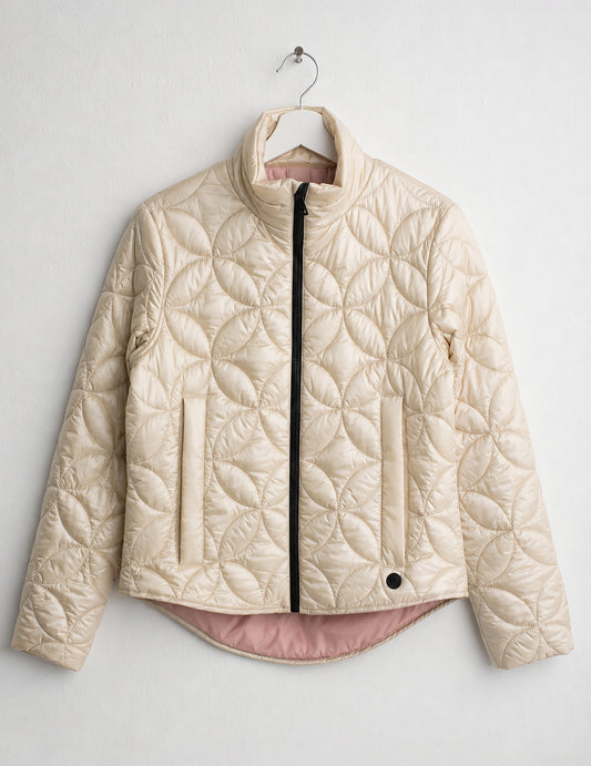 Piumino trapuntato in tessuto cangiante donna champagne fw26s01ku cc-a0102