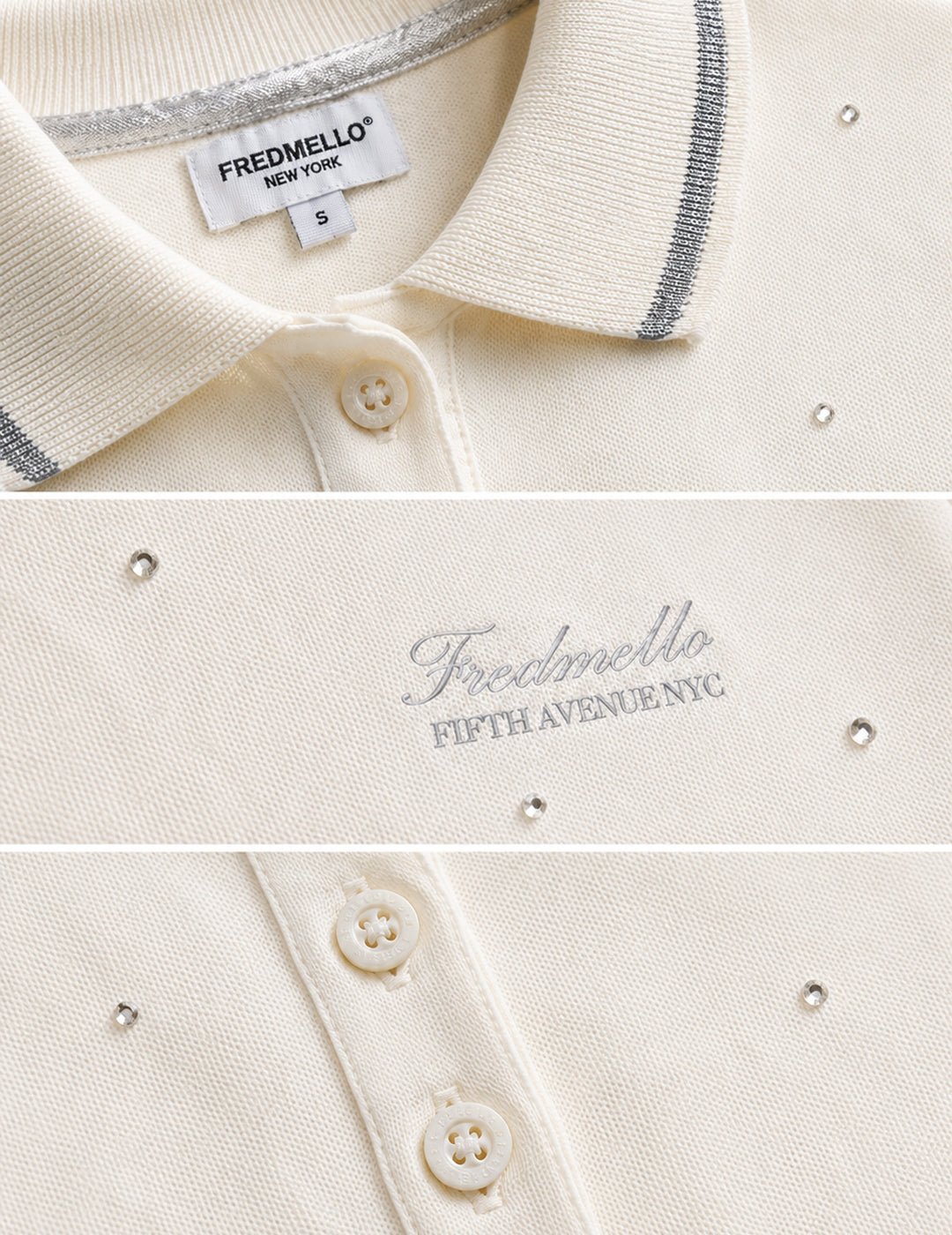 Polo with Shiny Details woman off white fw26s01qu cc-a0002 POLO M/M UNITO WOMAN