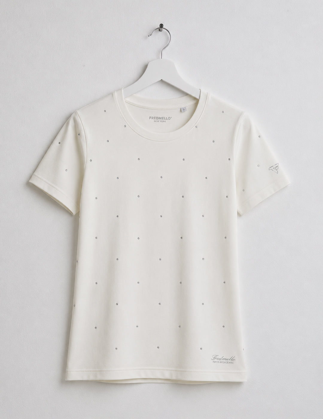 Crew Neck T-Shirt with Shiny Details woman off white fw26s01tg cc-a0002 T-SHIRT M/M G/C UNITO WOMAN