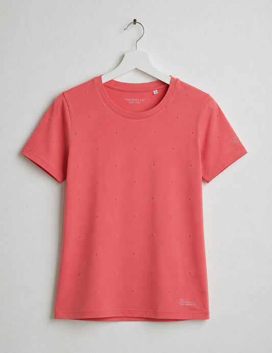 T-shirt girocollo con dettagli luminosi donna coral fw26s01tg cc-a0202