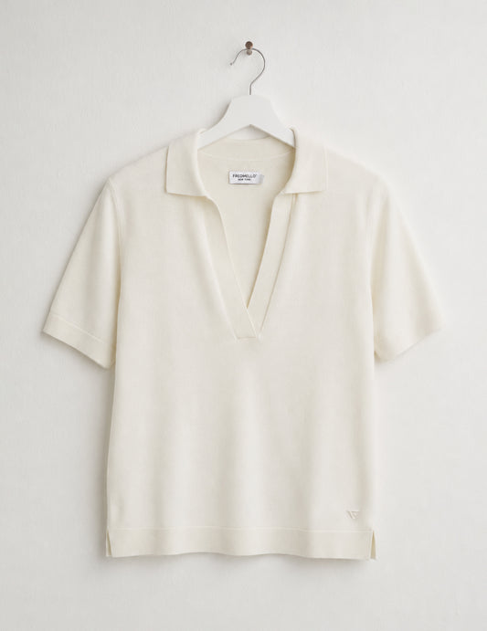 Polo in maglia a manica corta donna off white fw26s04mm cc-a0002