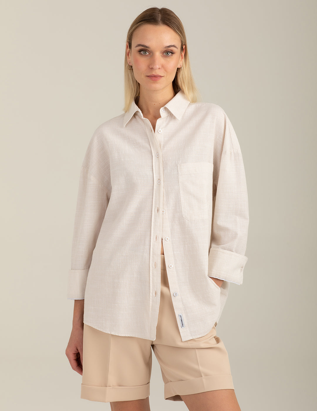 Camicia a manica lunga a righe donna desert fw26s05ct cc-a0105 CAMICIA M/L TINTOFILO WOMAN