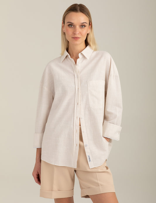 Camicia a manica lunga a righe donna desert fw26s05ct cc-a0105