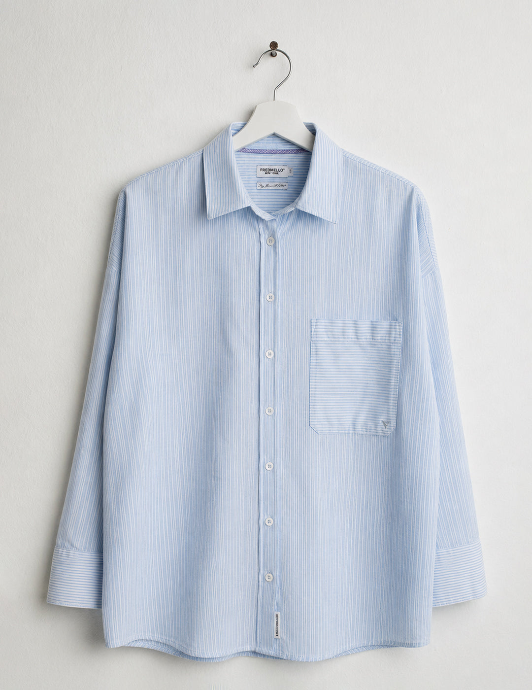 Long-Sleeve Striped Shirt woman light blue fw26s05ct cc-a1001 CAMICIA M/L TINTOFILO WOMAN