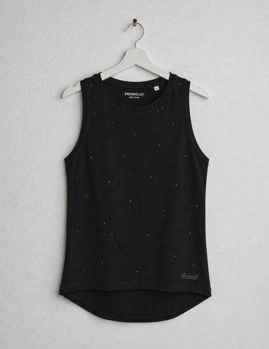 Canotta con dettagli luminosi donna black fw26s05tu cc-a0951