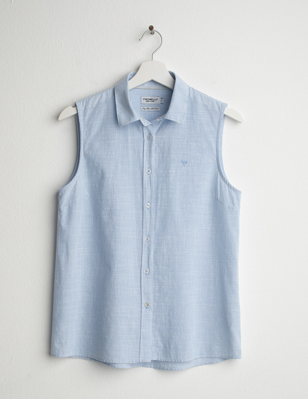 Sleeveless Striped Shirt woman light blue fw26s06ct cc-a1001 CAMICIA S/M TINTOFILO WOMAN