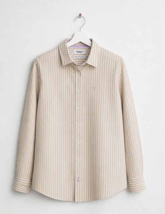 Camicia a manica lunga a righe donna desert fw26s07ct cc-a0105