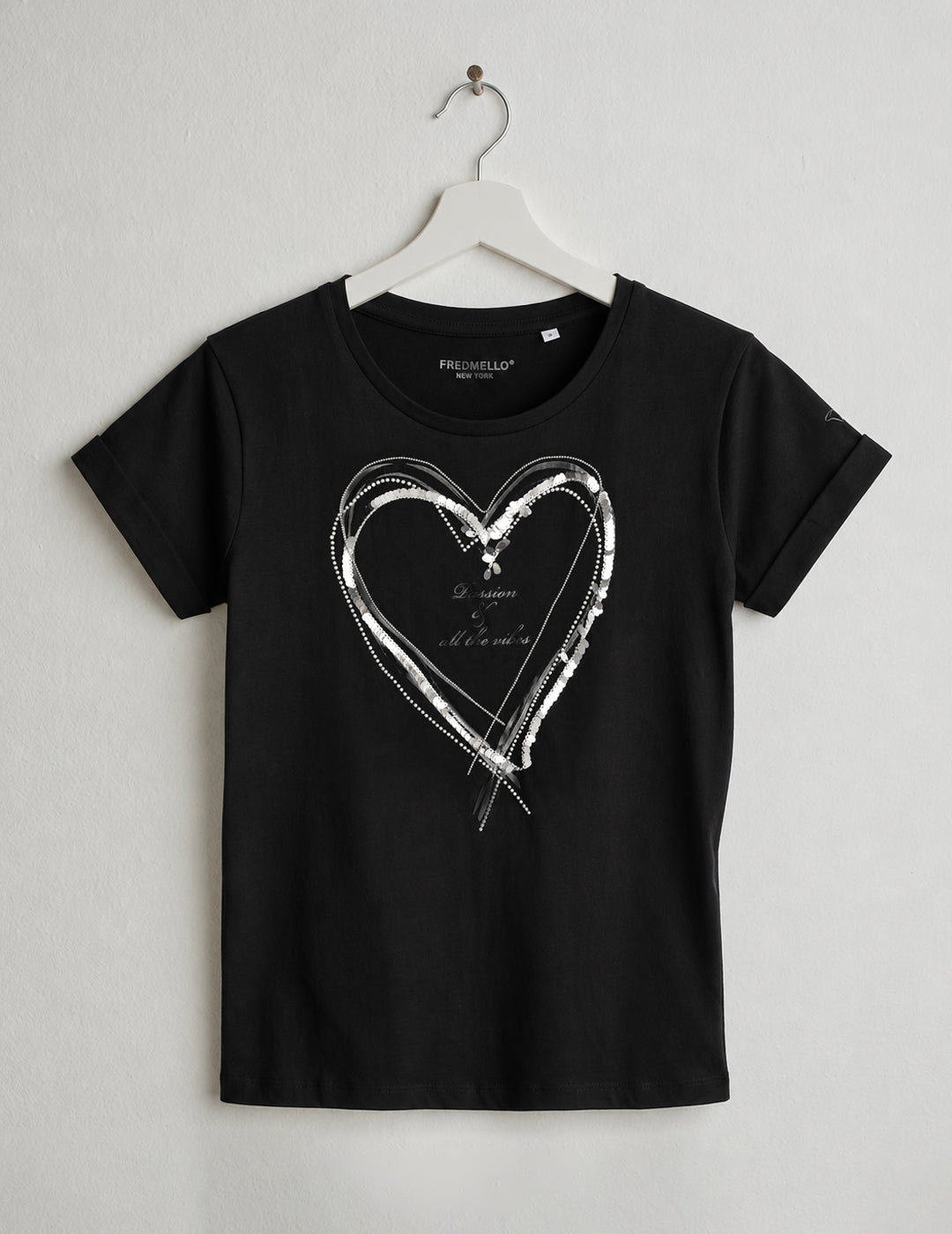 Crew Neck T-Shirt with Graphic and Embellishments woman black fw26s12tg cc-a0951 Crew Neck T-Shirt with Graphic and Embellishments