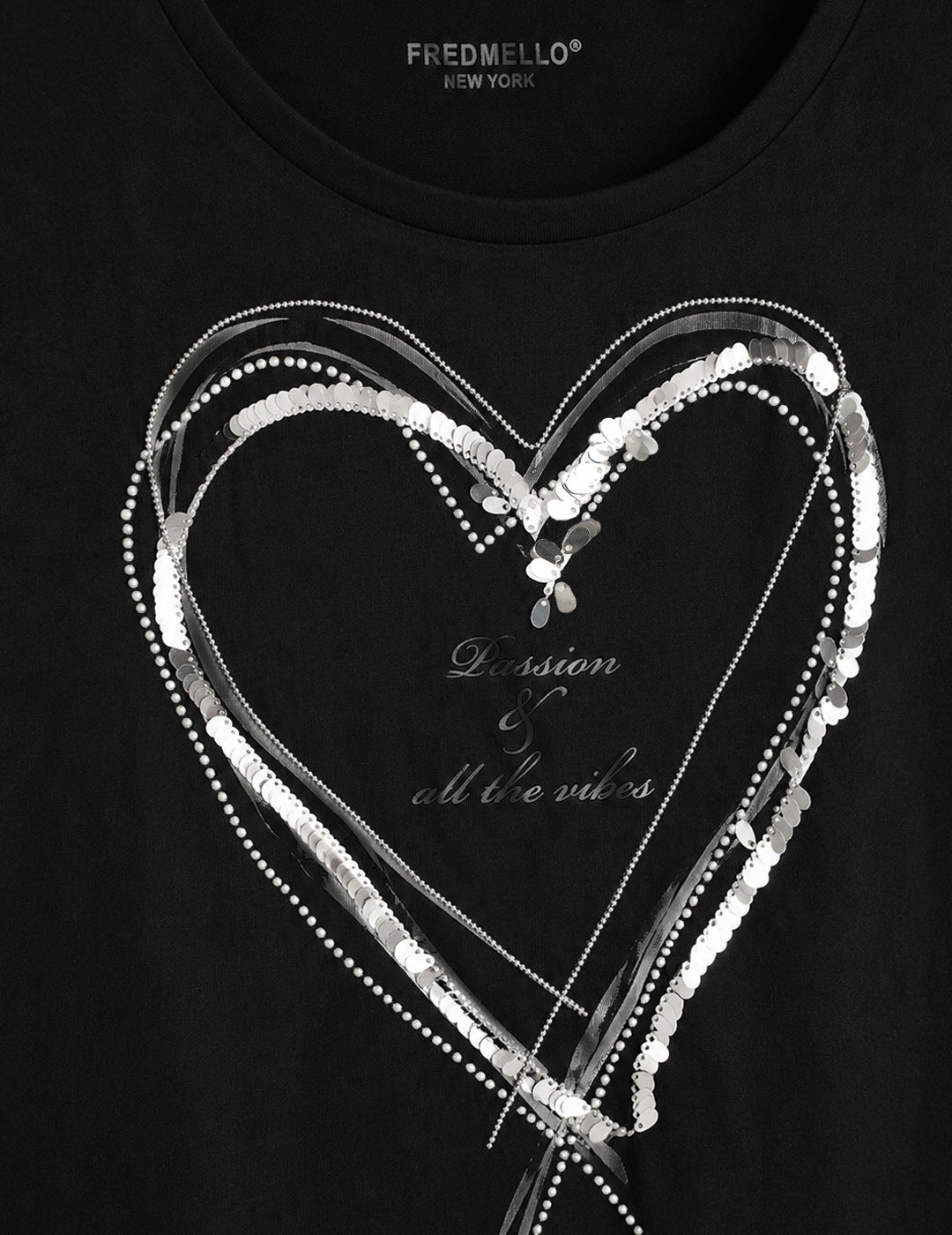 Crew Neck T-Shirt with Graphic and Embellishments woman black fw26s12tg cc-a0951 Crew Neck T-Shirt with Graphic and Embellishments