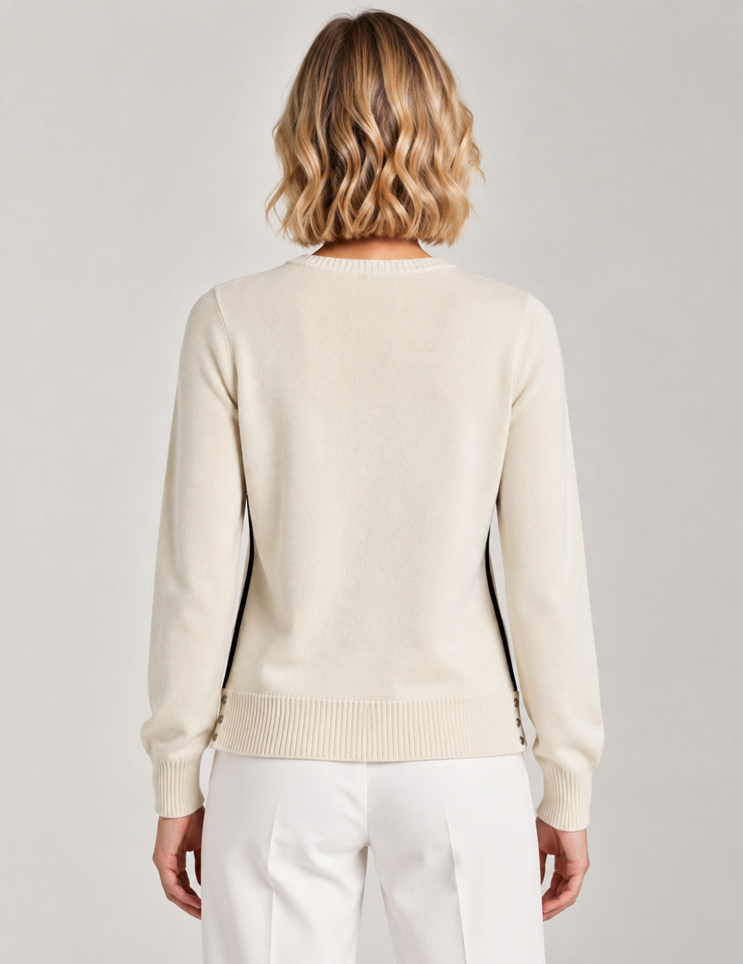 MAGLIA GIROCOLLO CON DETTAGLI A CONTRASTO donna champagne fw26w01mg cc-a0102 MAGLIA M/L G/C UNITO WOMAN