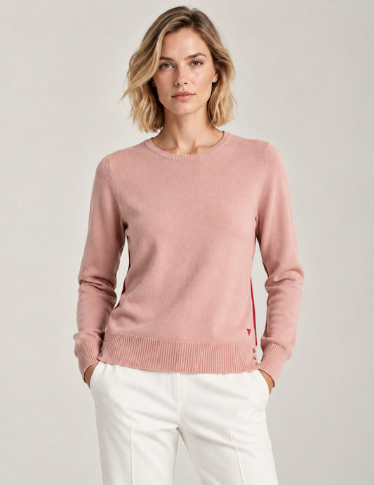 MAGLIA GIROCOLLO CON DETTAGLI A CONTRASTO donna pink fw26w01mg cc-a0406