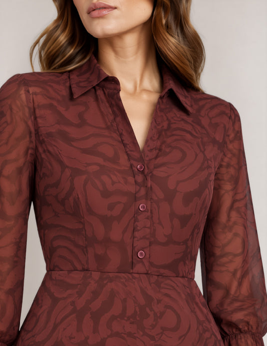 ABITO CAMICIA IN RASO STAMPATO - back - 002