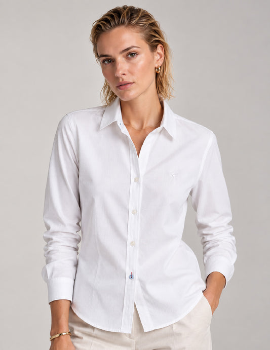 CAMICIA SLIM FIT CON DETTAGLI A CONTRASTO donna white fw26w03cu cc-a0001