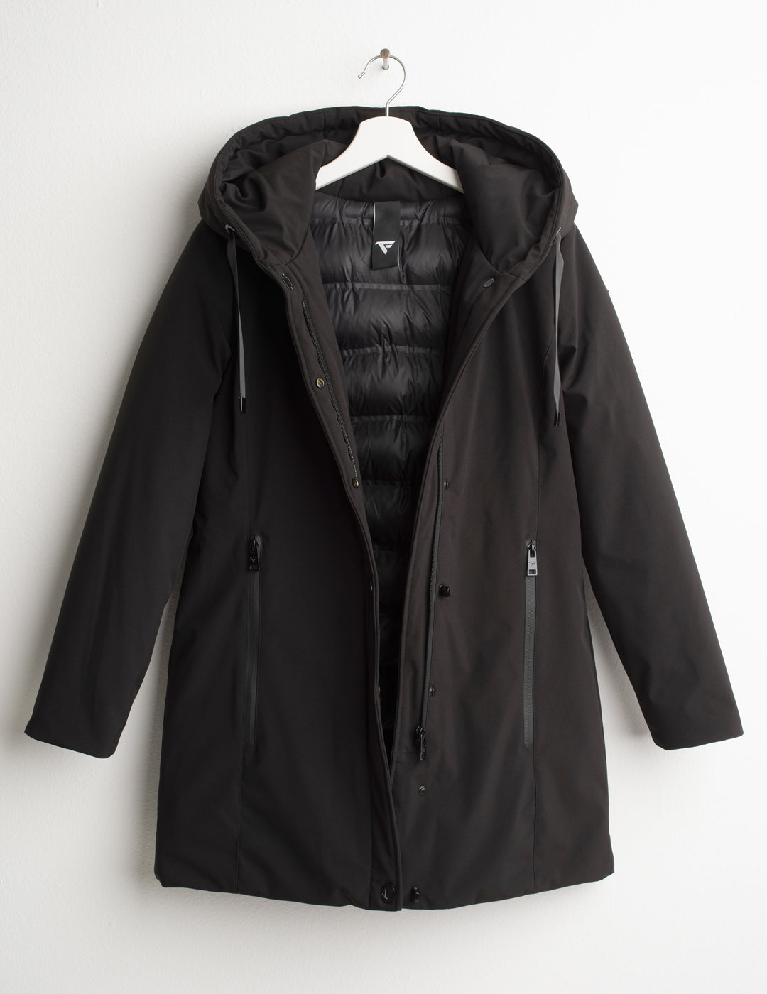GIUBBOTTO LUNGO IMBOTTITO CON CAPPUCCIO donna black fw26w03ku cc-a0951 CAPOSPALLA UNITO WOMAN
