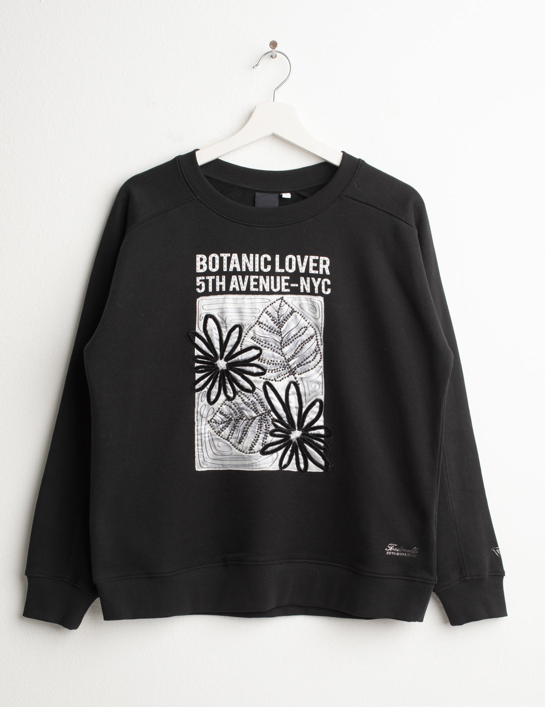 FELPA CON PATCH IN RASO E DETTAGLI MIX-MEDIA donna black fw26w04fg cc-a0951 FELPA M/L G/C UNITO WOMAN