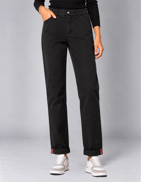 CHINO TROUSERS WITH CONTRAST DETAILS woman black fw26w04pu cc-a0951