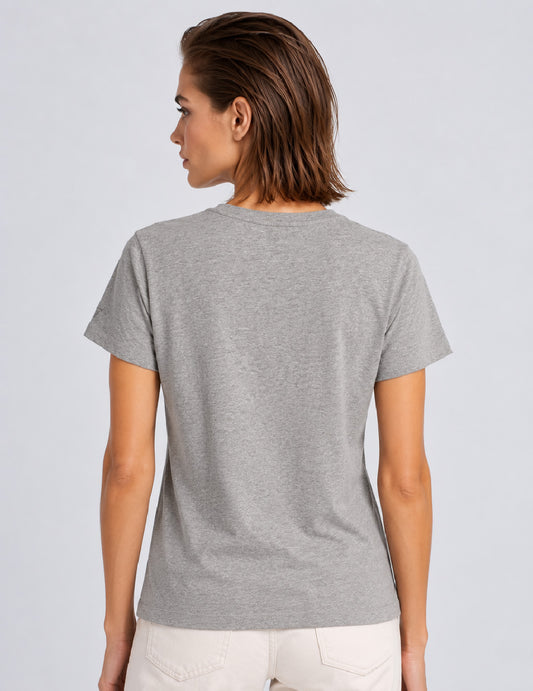 T-SHIRT CON STAMPA LAMINATA E PERLINE - back - 002