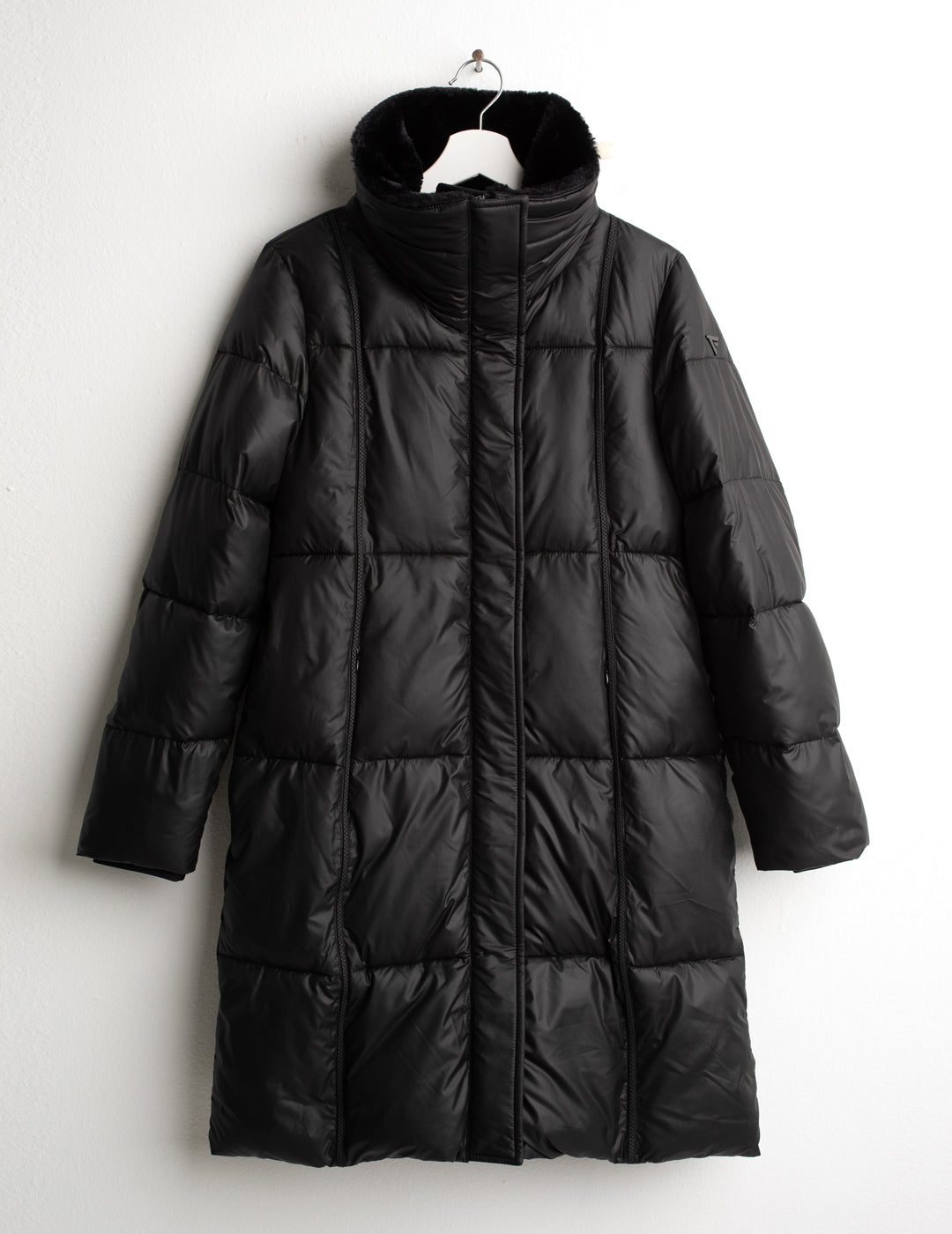 LONG PUFFER JACKET WITH FUR-LOOK COLLAR woman black fw26w05ku cc-a0951 CAPOSPALLA UNITO WOMAN