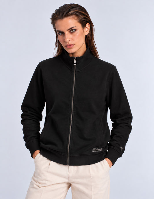FELPA M/L ZIP UNITO WOMAN donna black fw26w07fz cc-a0951