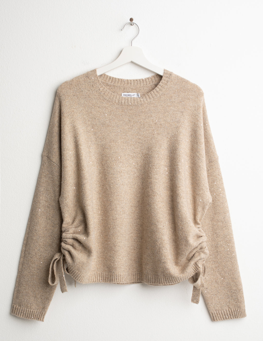CREW-NECK SWEATER WITH MICRO SEQUINS woman beige fw26w10mg cc-a0101 MAGLIA M/L G/C UNITO WOMAN