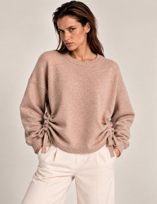 MAGLIA GIROCOLLO CON MICRO-PAILLETTES donna pink fw26w10mg cc-a0406