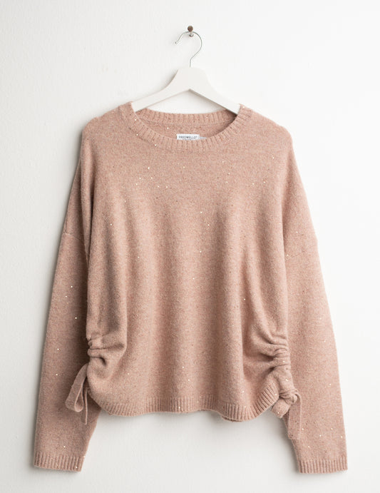 MAGLIA GIROCOLLO CON MICRO-PAILLETTES donna pink fw26w10mg cc-a0406