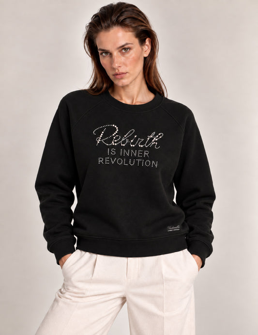 FELPA M/L G/C UNITO WOMAN donna black fw26w11fg cc-a0951