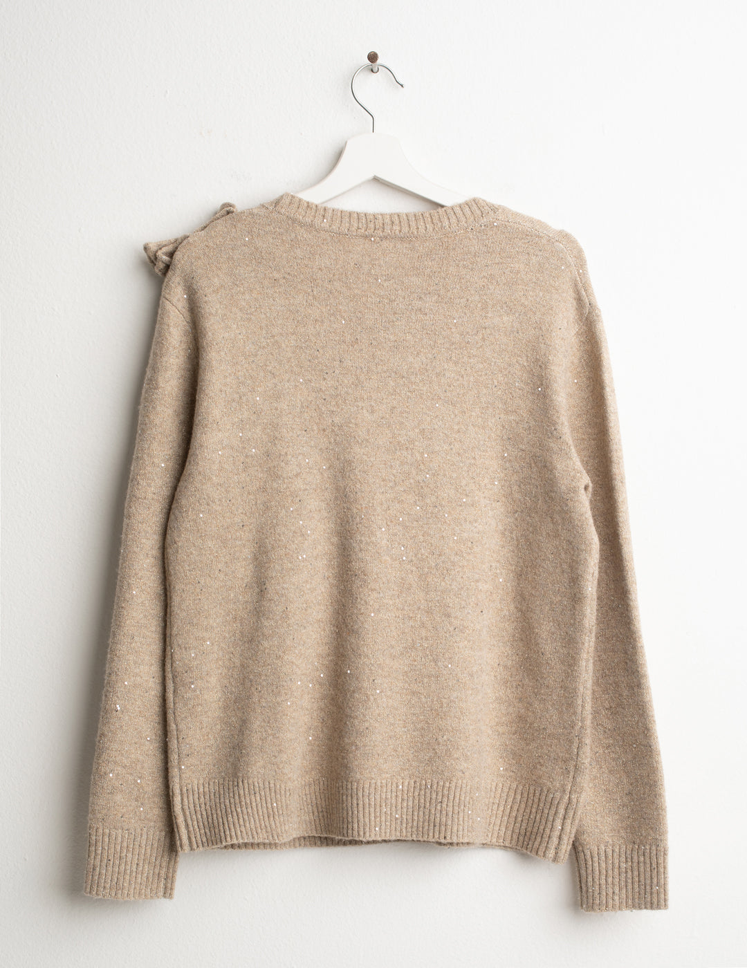 MAGLIA GIROCOLLO CON MICRO-PAILLETTES donna beige fw26w11mg cc-a0101 MAGLIA M/L G/C UNITO WOMAN