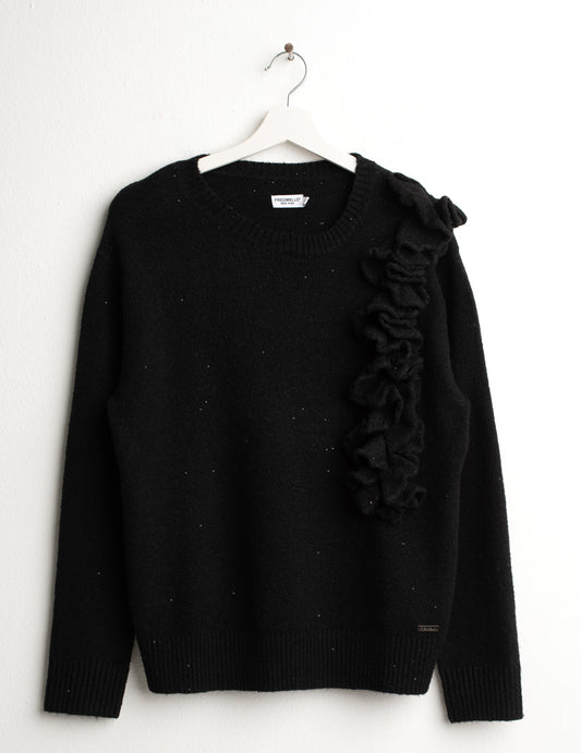 MAGLIA GIROCOLLO CON MICRO-PAILLETTES donna black fw26w11mg cc-a0951