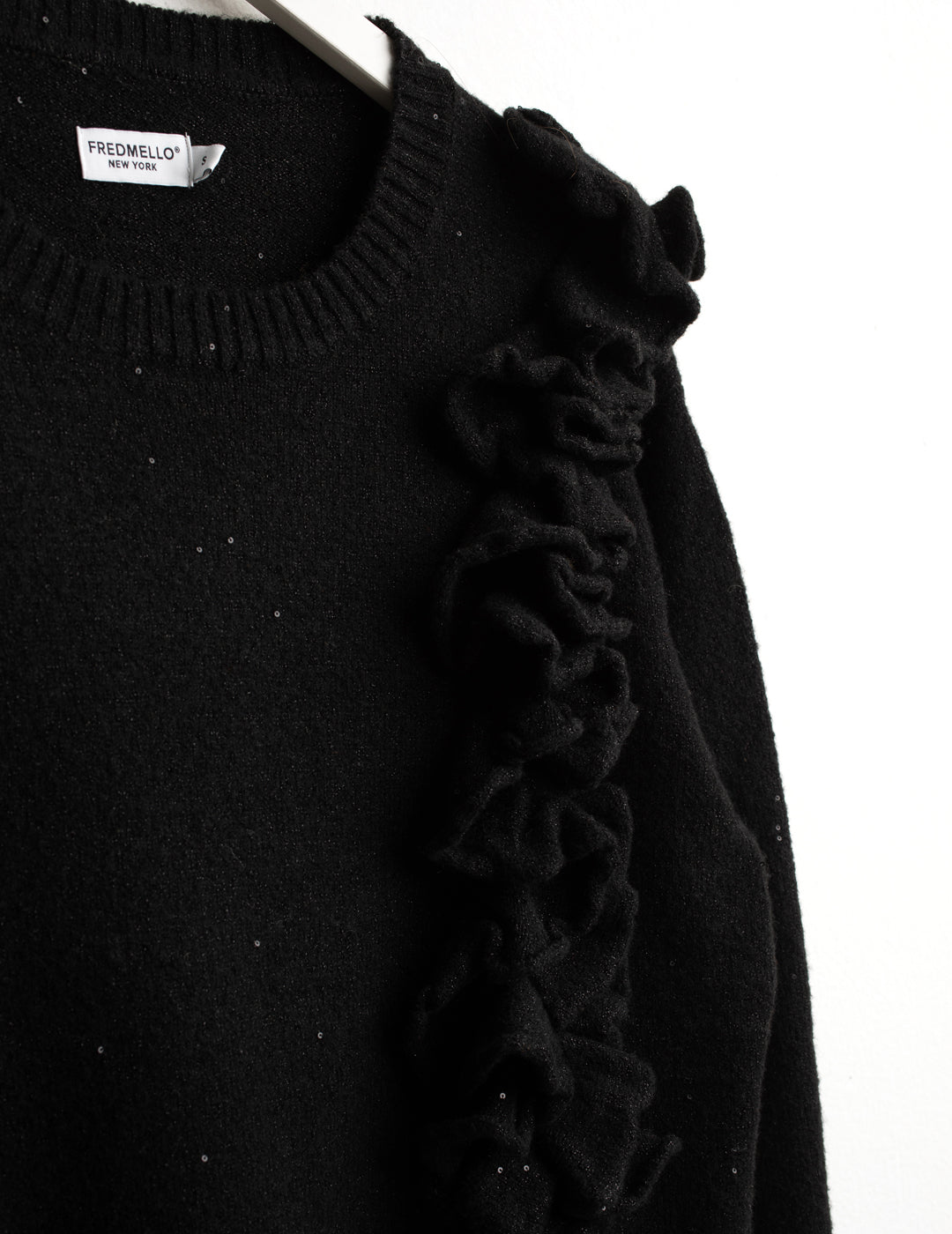 MAGLIA GIROCOLLO CON MICRO-PAILLETTES donna black fw26w11mg cc-a0951 MAGLIA M/L G/C UNITO WOMAN