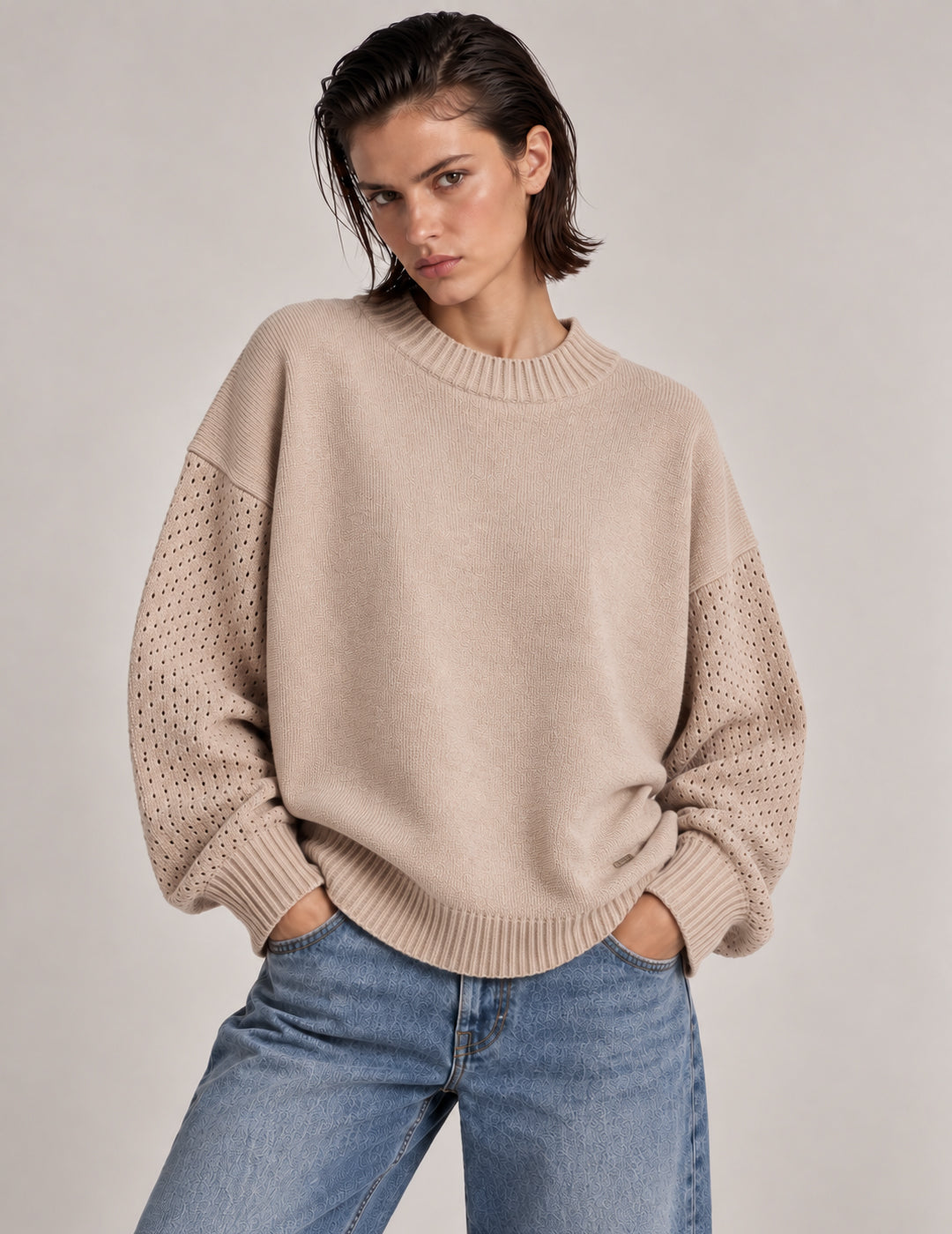 MAGLIA LUPETTO IN CINIGLIA donna beige fw26w20md cc-a0101 MAGLIA M/L DOLCEVITA UNITO