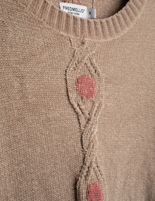MAGLIA GIROCOLLO IN CINIGLIA CON LAVORAZIONE A TRECCE - back - 002