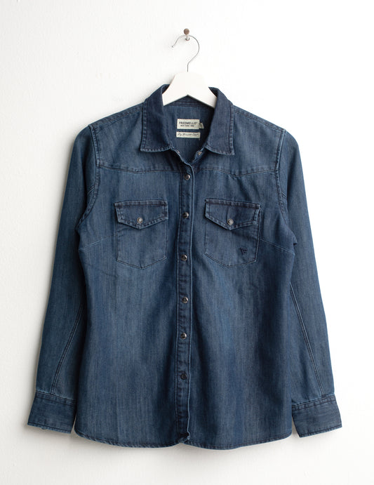 CAMICIA WESTERN IN DENIM CON STRASS donna middle blue fw26w50cd cc-a1101