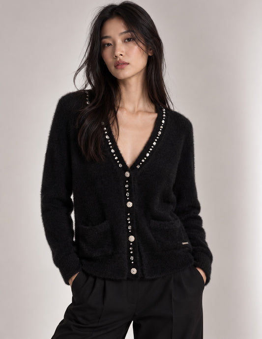 CARDIGAN CON BOTTONI GIOIELLO donna black fw26w65mk cc-a0951